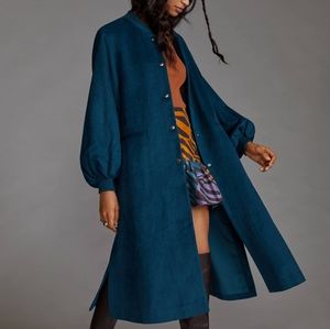 HTF Anthropologie Cozy Wool Blend Puff-Sleeved Coat
